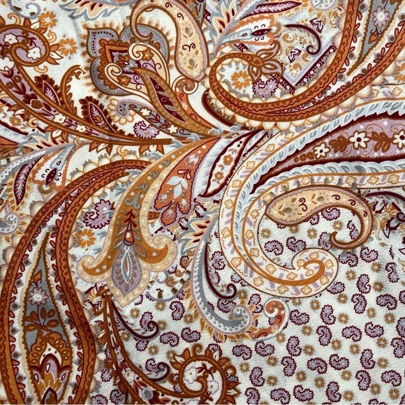 Bishop + Young Cami Tank Top Satin Drape Neck Y2K Paisley Summer Boho Geometric - Picture 5 of 14